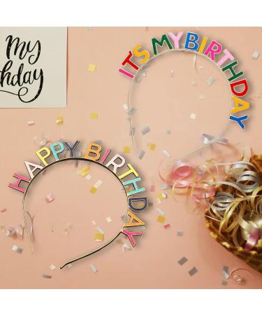 Zuqabio 2 Pack Happy Birthday Crowns for Women and Girls - Colorful Birthday Headbands and Hair Accessories - 'It's My Birthday' Headpiece for Birthday Decorations - Buy Online on GoSupps.com