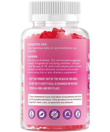 GGMMUU Myo-Inositol & D-Chiro Inositol Gummies for Women 2000mg + 50mg Ideal 40:1 Ratio with Vitamin D3 Magnesium Glycinate Folate & Zinc for Female Raspberry Flavor 60 Count - Buy Online on GoSupps.com