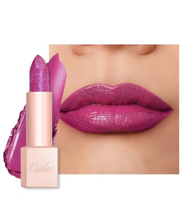 OULAC Moisturizing Gloss Lipstick Purple Shimmering Lipstick with Glossy Finish Creamy Texture Lip Care Lipstick for Moisturizing Lips Vegan (08) Aquatic Fantasy (PG08)Aquatic Fantasy
