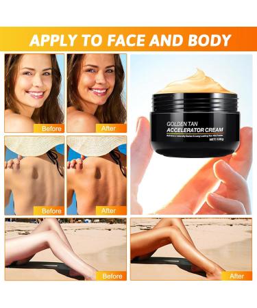 Tanning Accelerator Cream 100g Premium Sunbed Tanning Accelerator Cream Self Tanner Oil Intensive Luxe Gel Long-Lasting Rapid Tanning Cream With Sun Tanning Glasses And Applicator Tools - Buy Online on GoSupps.com