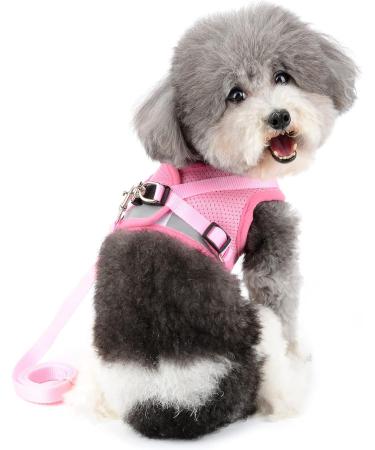 Ranphy Cat Dishes & Adjustable Leash - Reflective Small Dog Harness No Pulling Soft Mesh Fabric Padded Hiking Jacket XS - Pink - Buy Online on GoSupps.com