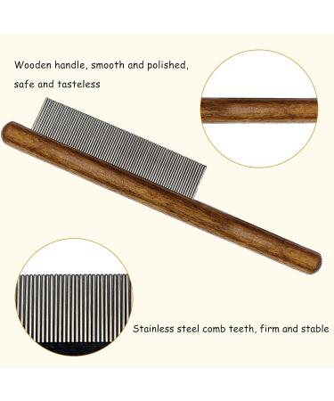 Stainless Steel Pet Comb Pet Combs With Wooden Handle Pet Grooming Comb Skin Friendly Comb Anti-Tangle Comb Removes Knots And Tangles Solid Wood Comb For Removing Floating Hair And Fleas - Buy Online on GoSupps.com
