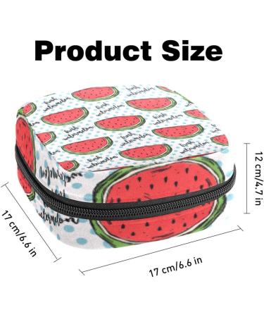 Hand-Drawn Watermelon Women's Napkin Storage Bag | Portable Menstrual Cup & Bandages | Ideal for First Period - Buy Online on GoSupps.com