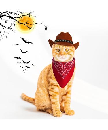 Choyaxo Pet Cowboy Costume - Small Brown Dog/Cat Halloween Costume with Hat and Bandana - Buy Online on GoSupps.com