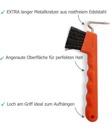 Buy Hoof Pick for Horses Donkeys & Goats - Extra Sturdy Brush & Ergonomic Handle (2x Red) - International Shipping - Buy Online on GoSupps.com