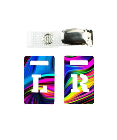 X-ray Markers with Carry-on Strap Radiography Tablet Markers Radiopaque L and R for Radiographer with Colour Stream Multicolour Pattern Clip with Metal Poppers