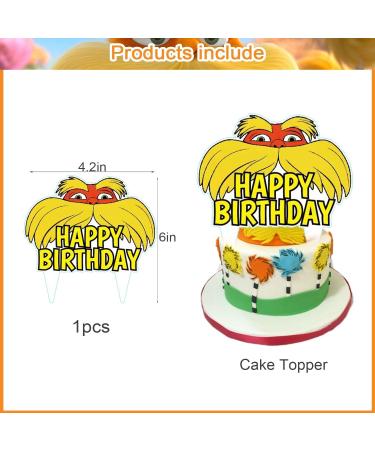 37pcs Lorax Cake Decorations with 1pcs Lorax Cake Topper 36pcs Cute Cartoon Cupcake Toppers for Girls Birthday Party Decorations - Buy Online on GoSupps.com
