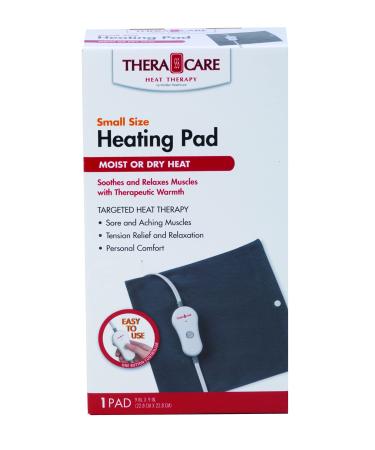 Thera|Care Small Size Heating Pad with Moist & Dry Heat | Wide-Range Heat Temperature Setting | 9  x 9   Gray  (24-810)