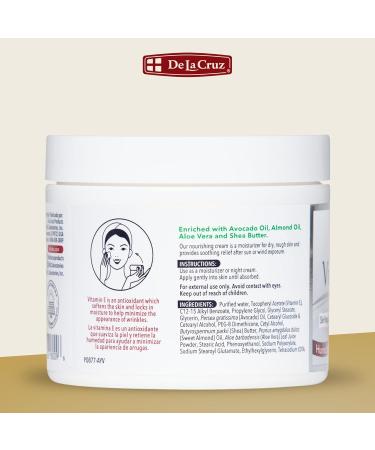 De La Cruz Vitamin E Cream FRAGRANCE FREE Moisturizer for Face and Neck - Moisturizing Skin Care for All Skin Types - Made in USA 4 oz. - Buy Online on GoSupps.com