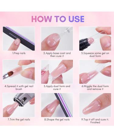 Makartt 50ML Poly Nail Gel Builder Gel Kit - White, Pink, Nude, Clear Rosy Gel for Technician Starter DIY Salon Design - Clear+A Siesta - Buy Online on GoSupps.com