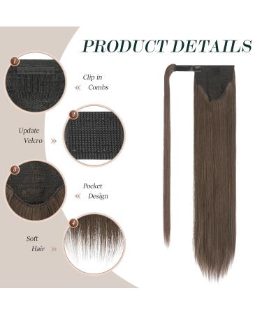 Fine Long Smooth Ponytail Hair Extension - Synthetic Braid for Women & Girls | Light Brown 60 cm (1 Pack) - Buy Online on GoSupps.com