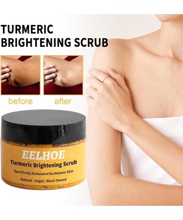 EXQST Lightening Turmeric Scrub for Dark Spots Natural Exfoliating Salt for Body and Face Natural Turmeric Scrub for Dark Spots Smoothing Exfoliator for Underarms - Buy Online on GoSupps.com