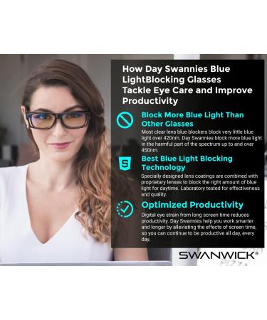 Swanwick Blue Light Blocking Fitover Glasses for Men & Women | Anti Eyestrain & Headache Relief for Computer Gaming & TV | Regular Black - Buy Online on GoSupps.com