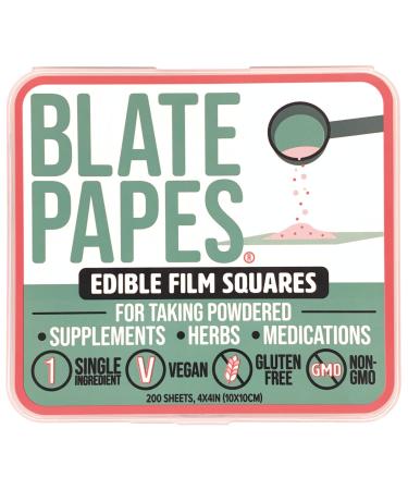 Blate Papes Oblate Disc Squares, 200 Count | Edible Films for Taking Herbs and Supplements