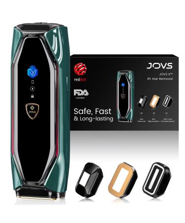 JOVS X IPL Hair Removal for Women and Men  Permanent 3-in-1 Hair Removal Device with Cooling System/Touch Screen/Unlimited Flashes  at-Home Painless Hair Remover for Face Leg Arm Armpit Bikini Line Emerald