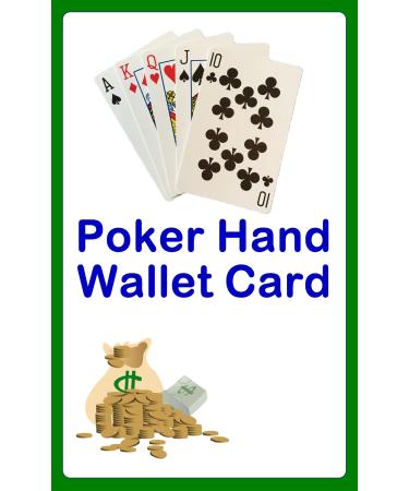 Poker Hand Wallet Card - Learn to Play Cards! Learn Card Games by Secure ID Great Gift Idea!