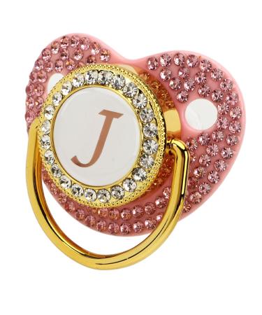 Golden Baby Pacifier for 6-18 Months - Curved Design Lightweight & Durable - Perfect for Home (Letter J) - Buy Online on GoSupps.com