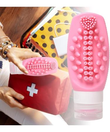 Uozonit Squeeze Bottle - Silicone Dispenser Toiletries Container - 2 in 1 Shampoo Conditioner Dispenser Leak Proof Refillable Squeezable Containers for Home Travel Pink - Buy Online on GoSupps.com