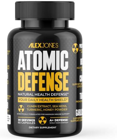 Alex Jones Naturals Atomic Defense Natural Health Defense Formula - Organic Seamoss Capsules w/Cumin Extract Turmeric & Honey Powder Plant-Based Herbal Supplements for Immune Support 60 Count - Buy Online on GoSupps.com