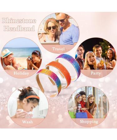 Flayem Rhinestone Rainbow Headband Sparkly Glitter Padded Wide Hair Band Gorgeous Hair Accessories for Women and Girls (Orange) - Buy Online on GoSupps.com