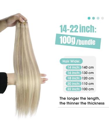 Youngsee Real Hair Extensions - Ash Blond 45cm Tressen Smooth Hair Pasting 100g #18/613 Perfect for Stunning Str hnchen! - Buy Online on GoSupps.com
