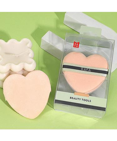 AUTOECHO Makeup Puff Make up Sponges in Heart Shape Face Makeup Tools Velour Powder Puff Reusable Setting Powder Puff for Setting Contouring Under Eyes - Buy Online on GoSupps.com