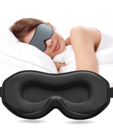 Umisleep Upgraded Sleep Mask Perfect Sleeping Mask for Side Sleepers 3D Ultra Soft Comfortable Eye Masks for Sleeping Women Men Kids with Adjustable Strap Blindfold for Travel/Sleep/Nap Gray