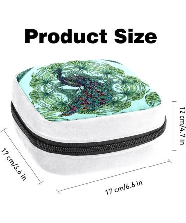 GIAPB Sanitary Napkin Storage Bag - Peacock and Palm Leaves Design | Period Tampon Makeup Pad Pouch - Color3217 - Buy Online on GoSupps.com