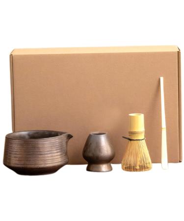 Matcha Set Bamboo Matcha Kit Includes Whisk Whisk Holder Tea Spoon 580ml Ceramic Bowl Manual Japanese Tea Set for Matcha Making Tea Gifts for Tea Lovers Style 2