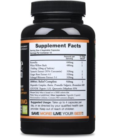 AspenHill - InflamEzze Complex 3000mg Strength - 60 Capsules - Buy Online on GoSupps.com
