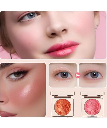 Powder Blush Palette Matte Blush Makeup Blush for Contour & Highlight Face All-Day Wear Complements All Skin Tones-Orange - Buy Online on GoSupps.com