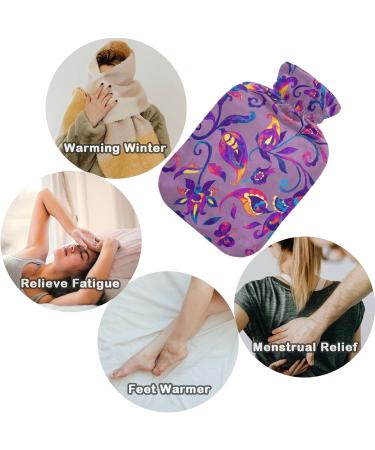 NAANLE 2L Hot Water Bottle with Paisley Watercolor Cover - Relief for Back Pain Hand & Foot Warmth Neck Therapy | Heat Bottle for Hot & Cold Use - Buy Online on GoSupps.com