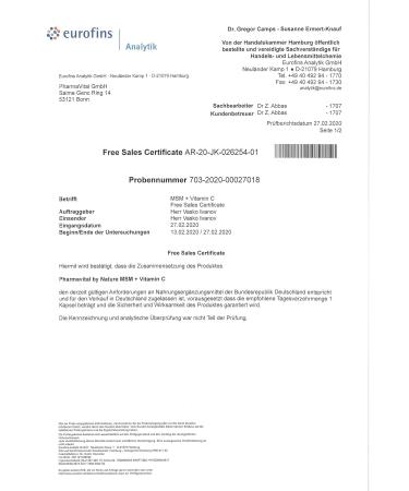 Buy Pharmavital Vegan MSM & Vitamin C Capsules (400 pcs) - High Dose 1000mg Methylsulfonylmethane from Germany | International Shipping - Buy Online on GoSupps.com