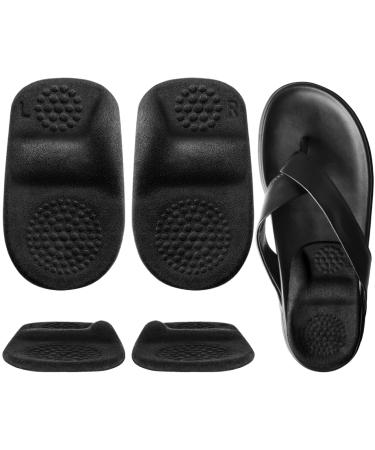 Gel Heel Pads Cushions for Achilles Tendinitis Plantar Fasciitis Arch Support Shoe Insoles for Flat Feet Heel Cups for Heel Pain Heel Spurs Men and Women - Two Pairs (Large Black) Large Black
