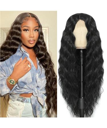 JPONDO Curly Wavy Synthetic Wig 22 Pre-Plucked with Brazilian Human Hair - 150% Density, Natural Color - For Black and White Women - Buy Online on GoSupps.com
