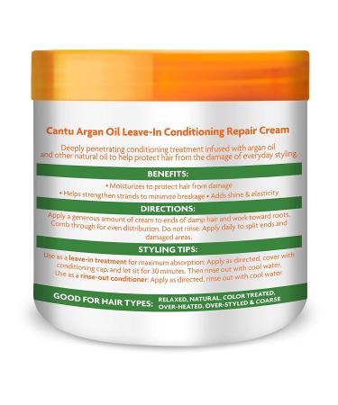 Cantu Leave-In Conditioning Repair Cream with Argan Oil 16 oz - Pack of 2 | 32 Ounce Total - Buy Online on GoSupps.com
