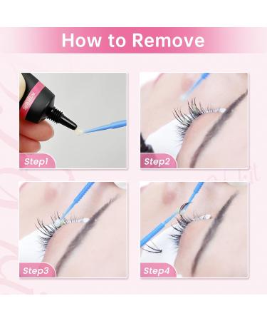 DIY Lash Extension Kit 20D Faux Mink Cluster Lashes 0.05 Curl 8mm-15mm Eyelash Glue Remover and Tweezers - Buy Online on GoSupps.com