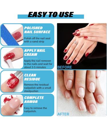 2 * 15ml Gel Nail Polish Remover Gel Remover for Nails Peel Off In 3-5 Minutes Quickly & Easily Removes Gel Nail Polish Gel Polish Remover with Cuticle Pusher Nail Files Blue - Buy Online on GoSupps.com