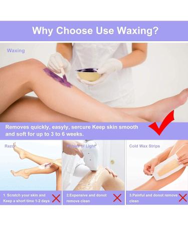 Hair Removal Waxing Kit with Wax Warmer, 4 Hard Wax Beans, 10 Applicator Sticks - Painless At-Home Waxing for Full Body, Face, Eyebrows, Bikini - Women & Men (White1) - Buy Online on GoSupps.com