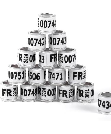 Taole 50 pieces pigeon rings pigeon chicken leg rings multicolored aluminum chicken rings bird house accessories identify tapes bird foot rings training identify birds footring white