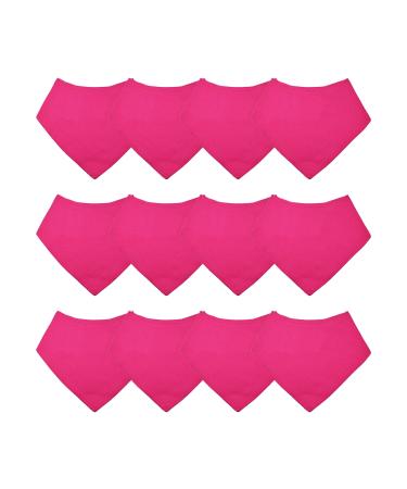 Royal Icon Baby Bandana Bibs - Stylish and Functional Baby Dribble Bibs 0-6 months - Soft and Absorbent Baby bibs 0-6 months - Perfect for Newborn Boys and Girls Bibs Set of 3/6 /12Pc 12 x Fuchsia