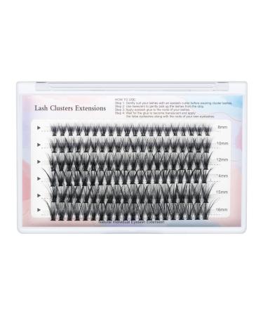 Lash Clusters DIY Eyelash Extensions 120 Clusters Lashes 40D D Curl 8-16MM Mix Individual Lashes Eyelash Clusters Extensions Cluster DIY at Home 120PCS (40D - D Curl - 8-16MM Mix) 1 Count (Pack of 120) 40D_D Curl
