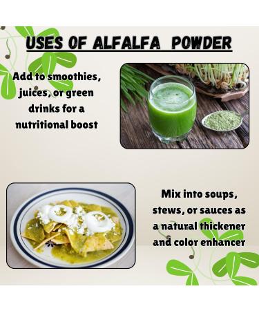 Essencea Alfalfa Powder 2lb | Green Superfood Leaf Powder | Gluten-Free Non-GMO Vegan | Rich in Fiber | Ideal for Smoothies Juices Shakes & Daily Nutrition - Buy Online on GoSupps.com