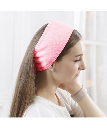 Spa Headband Spa Facial Headbands Pink Makeup Headband Shower Bath Head Wrap Skincare Hair Band with Fastening Tape for Washing Face - Buy Online on GoSupps.com