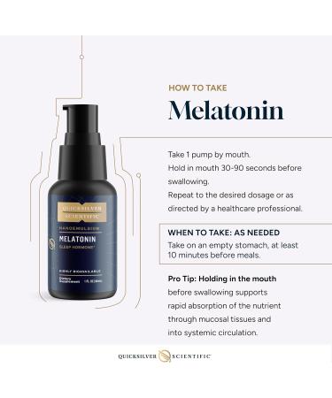 Quicksilver Scientific Liposomal Melatonin - Bedtime Jet Lag & Immune Support Liquid for Adults - Efficient Superior Absorption 1mg Melatonin to Minimize Morning Drowsiness (30 ml) 1 Fl Oz (Pack of 1) - Buy Online on GoSupps.com
