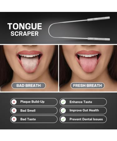 Tongue Scraper for Kids - 100% Stainless Steel U-Shaped Tongue Cleaner for Fresh Breath & Oral Hygiene (Pack of 2) - Fun Emoji Design - Buy Online on GoSupps.com