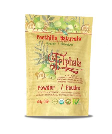 Foothills Naturals Triphala Powder Organic - 1 Pound / 454g Rejuvenating Tonic 200+ Servings