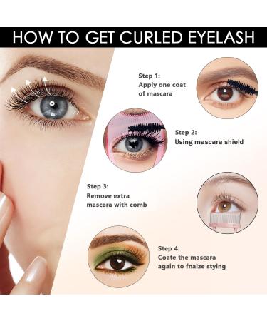 2 Pcs set 3 IN 1 Mascara Shield Mascara Shield Applicator Guard Folding Eyelash Comb Eyelash Separator Eyelash Brush for Women Girls - Buy Online on GoSupps.com