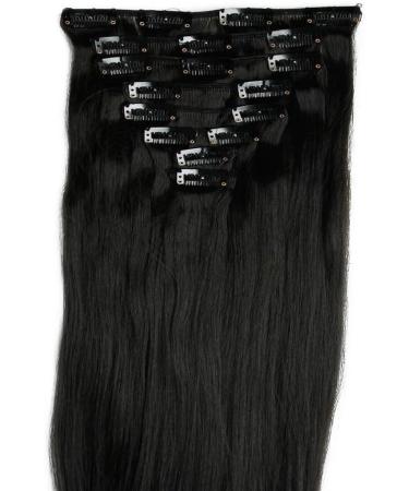 SEGO 8 Pieces Clip In Hair Extensions Straight 18 Clips Full Head Clip In Hairpiece Hot Stylish Hair 23" Inch Natural Black 23" Natural Black - Buy Online on GoSupps.com