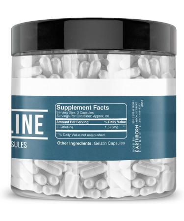Earthborn Elements L-Citrulline 200 Capsules - Naturally Sourced Lab-Tested No Fillers - International Shipping Available - Buy Online on GoSupps.com